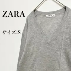ZARA KNIT ザラ　ニットトップス ニット ヘザーグレー　春　シンプル