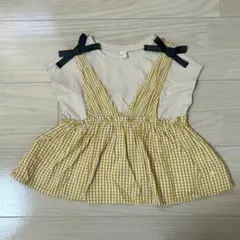 アプレレクール　ギンガムチェック　チュニック　イエロー　90 100