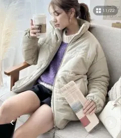 JAVA ジャバコラボ》冬の暖かITEM！ナイロン×ボアリバーシブル中綿ブルゾン