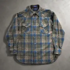90s PENDLETON オンブレチェック ウエスタンシャツ 好配色 Lサイズのサムネイル