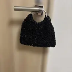 ビーズ装飾 黒 パーティーバッグ