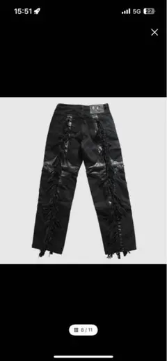 THUG CLUB Mohican Leather Denim Pants