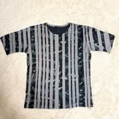 希少　ISSEY MIYAKE MEN Tシャツ　ストライプ柄 グレーのサムネイル