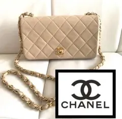 シャネル　ヴンテージCHANEL ミニマトラッセ チェーンショルダー ベージュ
