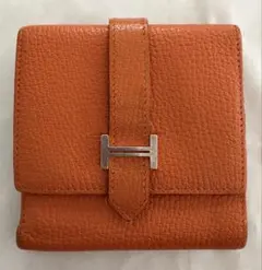 HERMES BEARN COMPACT 렉트 베르소 접이식 지갑 오렌지