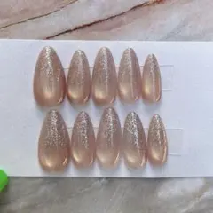 《現品限り》マグネット ネイルチップ　くすみピンク グラデーション 春　入学式