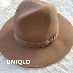 毛100%ウールフェルトハット ベージュ サテンリボン付き