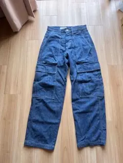 ZARA デニム カーゴパンツ ワイドシルエットのサムネイル