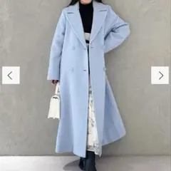 【マーキュリーデュオ】ボリュームチェスターコート　ブルー　Sサイズ マーキュリーデュオ】ボリュームチェスターコート ブルー S