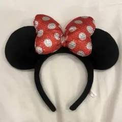 ミニーマウス カチューシャ 赤い水玉