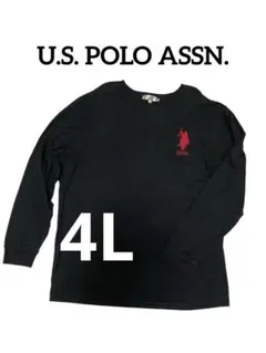 U.S. POLO ASSN. 大きめ 長袖Tシャツ ブラック 4Lサイズのサムネイル