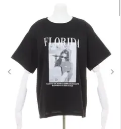 INGNI 転写フォトプリント Tシャツ ブラック半袖