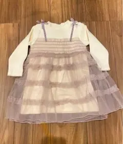 プティマイン　チュールドッキングワンピース　80㎝