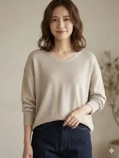 ラメ入りニット Vネック・ボートネック