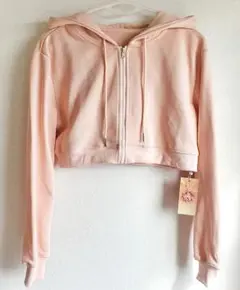 【clear】クロップドパーカー ピンク FREE