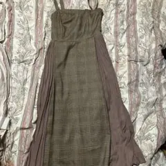 INGNIブラウン チェック柄 キャミワンピース