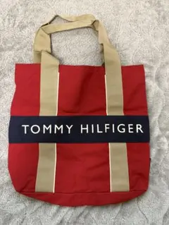 TOMMY HILFIGER赤色トートバッグ