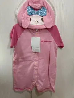 MY MELODY マイメロフード付き着ぐるみ 80cm ロンパース