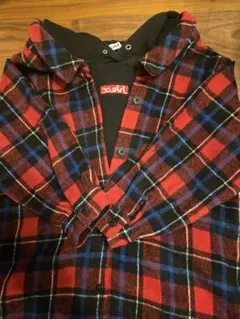 x-girl フード付きチェックシャツ