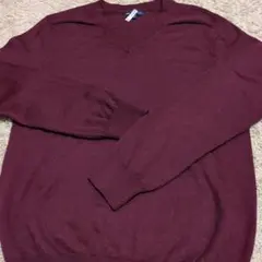 Gap バーガンディ メリノウール Vネックセーター S