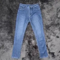 裏起毛 スキニーデニム ブルー ストレッチ