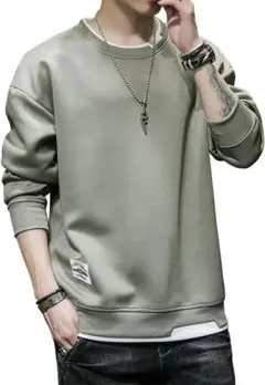 トレーナー メンズ 春秋服 長袖tシャツ メンズ 大きい サイズ Ｌ グレー