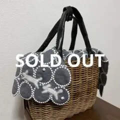 手作りかごバッグカバー＊エバゴス  ミナペルホネン タンバリンとうさぎさん♪