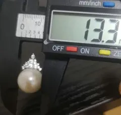 本真珠　淡水エジソンパールペンダントネックレストップ SILVER刻印