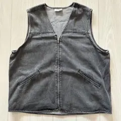 SPINNS スピンズ　ブラックデニム　ベスト　フリーサイズ