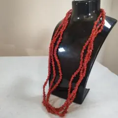 c14 超美品　本珊瑚　赤サンゴ　3連ネックレス