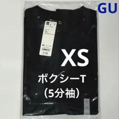 ボクシーT（5分袖）　ブラック　XSサイズ　GUのサムネイル