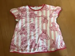 メゾピアノくま柄Tシャツ レトロ 120cm