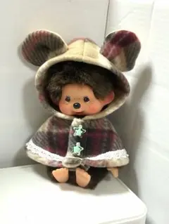 モンチッチSサイズ用　クマ耳ポンチョ　No36