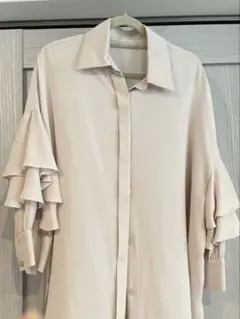 シフォン袖フリル付きブラウス