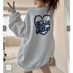 ハートロゴプリント 裏起毛スウェット pm289a