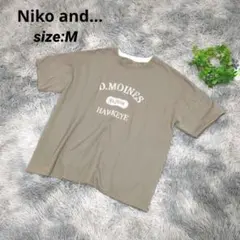 ニコアンド Niko and... プリントTシャツ 【M】 ベージュ メンズ