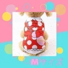 新品 犬服 M 赤リボン 女の子 タンクトップ Tシャツ