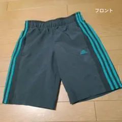 adidas グレー ハーフパンツ 3本ライン 150cm