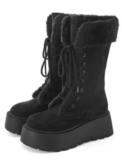 【あみゅさん専用】スエードムートンレースアップブーツ[zr1330]