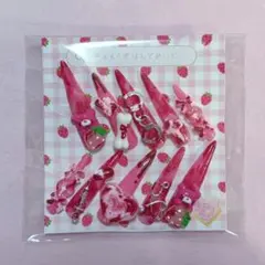 【現品】ネイルチップ 平成女児 血みどろ 地雷系 量産型 メンヘラ ピンク