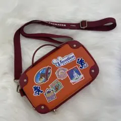 ディズニーリゾート バケーションパッケージ　トランク型ショルダーバッグ　オレンジ