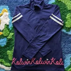 Kolwin／コルウィン　ハイネックロングティシャツネイビーレディースМ