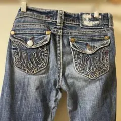 MEKDENIMレディースダメージデニムパンツ　W26/L34 ローライズ