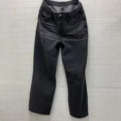 ダークグレー ワイドレッグデニム