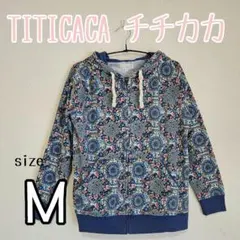 即日発送‼️チチカカ／パーカー フード付き エスニック系 スウェット ブルー Mのサムネイル