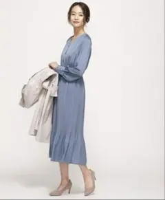 k*a様 【新品】タグ付き ナノユニバース フェミニッシュ サテンプリーツワンピ