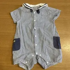 ストライプ セーラー襟ロンパース サイズ70