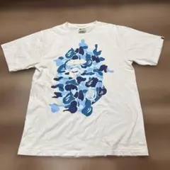 A BATHING APE エイプ ブルーカモ 猿ロゴ Tシャツ L