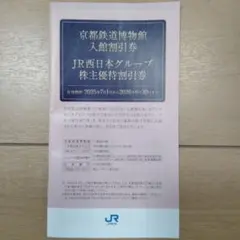 【匿名配送】JR西株主優待冊子　京都鉄道博物館50%OFF券,JR西ホテル優待等
