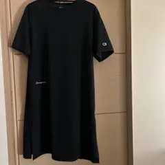 Champion Women's L 黒 カットソーワンピース